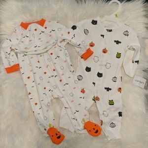 2 Carter's Halloween long sleeve bodysuits